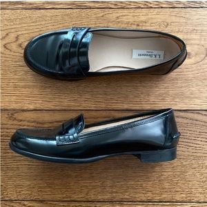 LK Bennett Black Gloss Penny Loafer 38 / 7.5